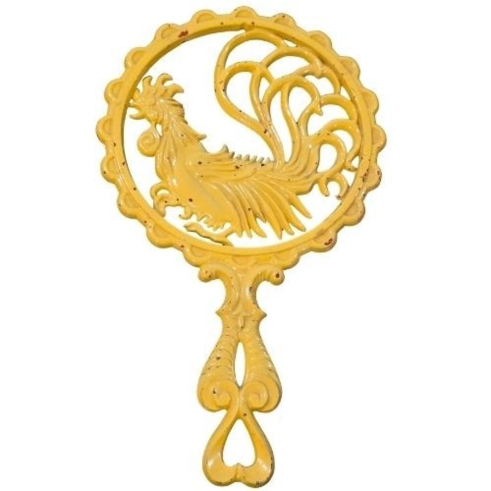 Vintage Sexton Yellow Cast Metal Rooster Trivet Farmhouse Kitchen Wall Decor 9in - Picture 3 of 12